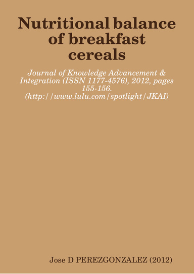 Nutritional balance of breakfast cereals