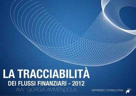 La Tracciabilità nei Flussi Finanziari - 2012