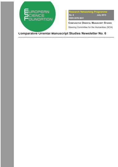 Comparative Oriental Manuscript Studies Newletter 6