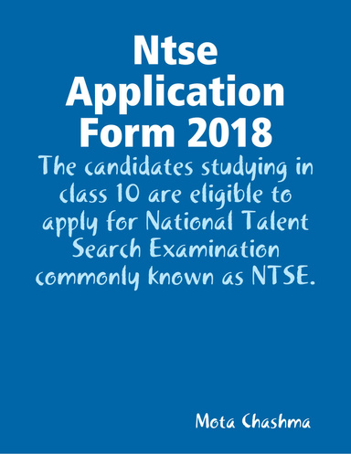 Ntse Application Form 2018