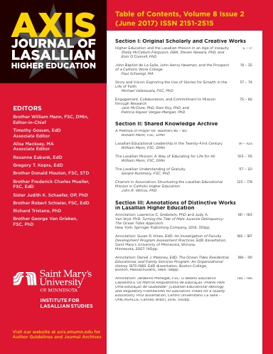 AXIS: Journal of Lasallian Higher Education 8:2