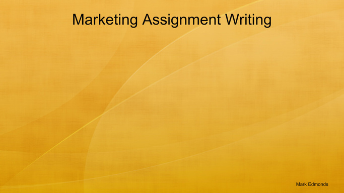 Marketing Assignment Writing