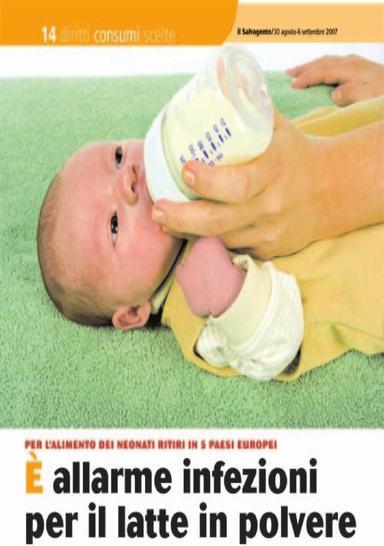 Allarme infezioni per il latte in polvere
