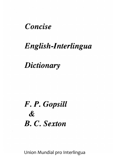 Concise English-Interlingua Dictionary