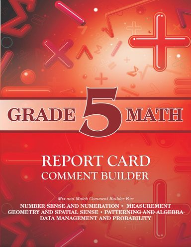 Grade 5 Math Report Card Comment Builder