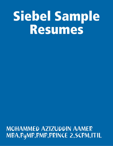 Siebel Sample Resumes