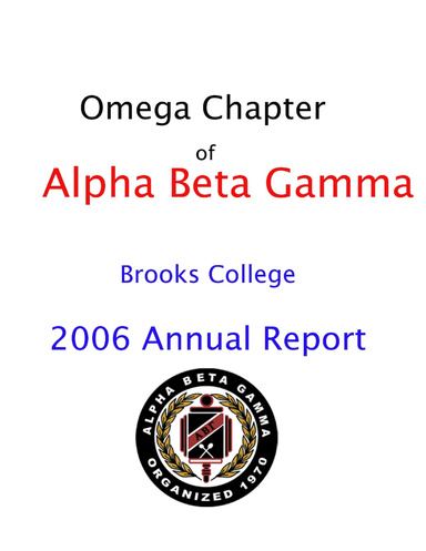 Alpha Beta Gamma 2006 Annual Report