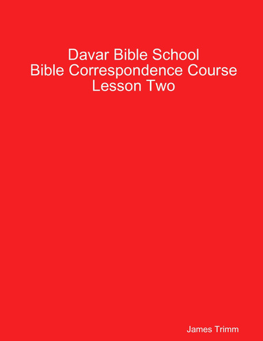 Bible Correspondence Course Lesson 2