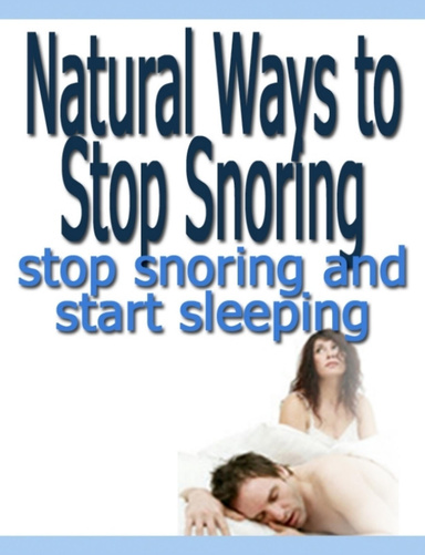 Natural Ways To Stop Snoring