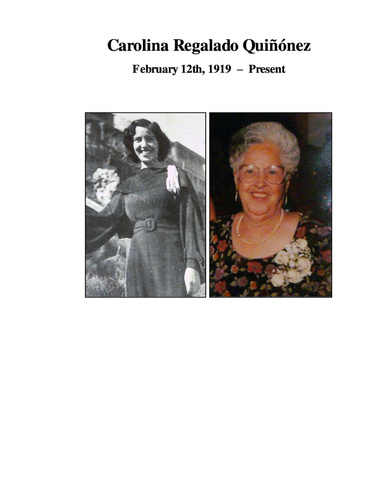 Affectionate Biography of Carolina Regalado Quiñónez