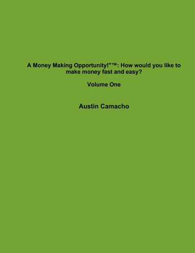 A Money Making Opportunity™: How would you like to make money fast and easy?