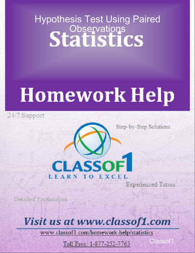 Hypothesis Test Using Paired Observations