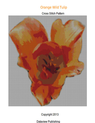 Orange Wild Tulip Cross Stitch Pattern