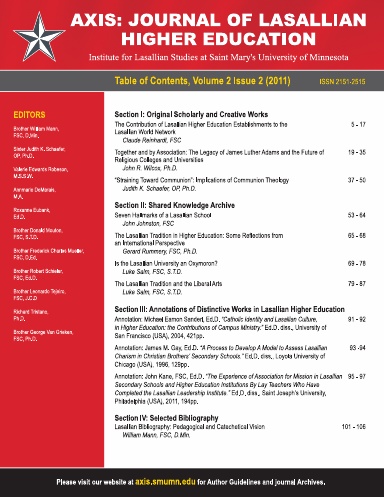 AXIS: Journal of Lasallian Higher Education 2:2