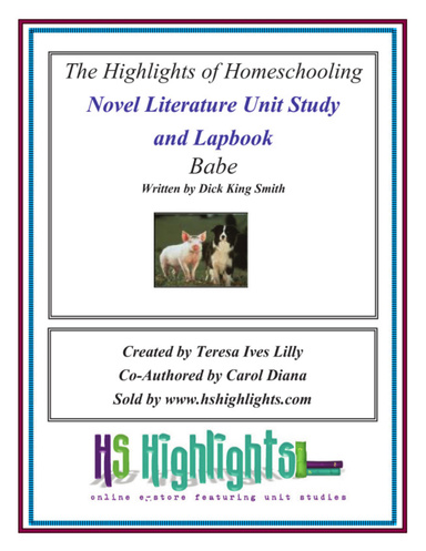 Novel Literature Unit Study and Lapbook Babe