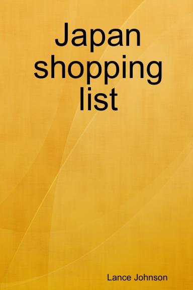 Japan shopping list