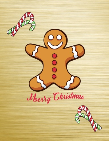 GOLD MERRY CHRISTMAS GINGERBREAD MEN