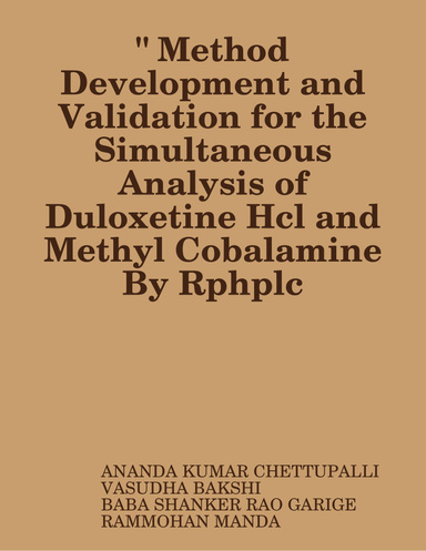 " Method Development and Validation for the Simultaneous Analysis of Duloxetine Hcl and Methyl Cobalamine By Rphplc