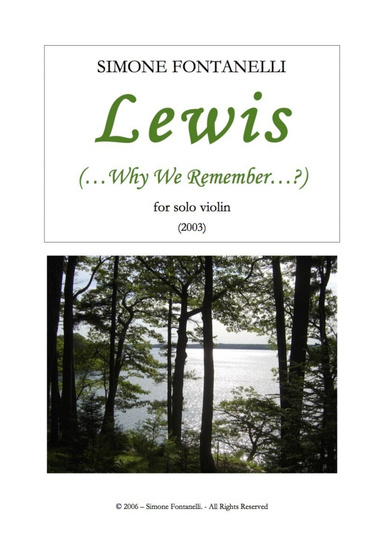 LEWIS - for solo violin (2003) - Music score