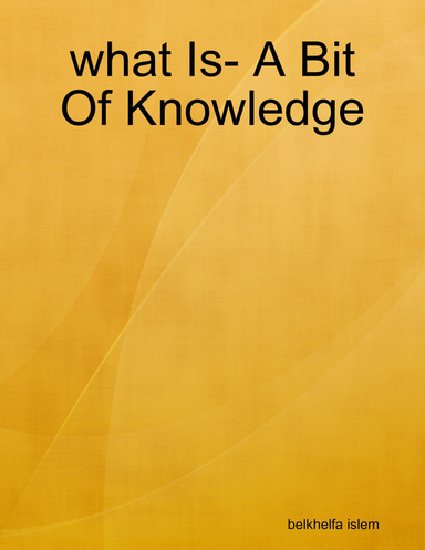 what Is- A Bit Of Knowledge