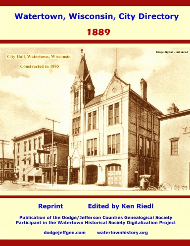 Watertown, Wisconsin, City Directory: 1889