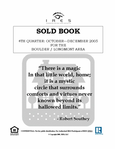 Boulder Sold Book Q4 2005