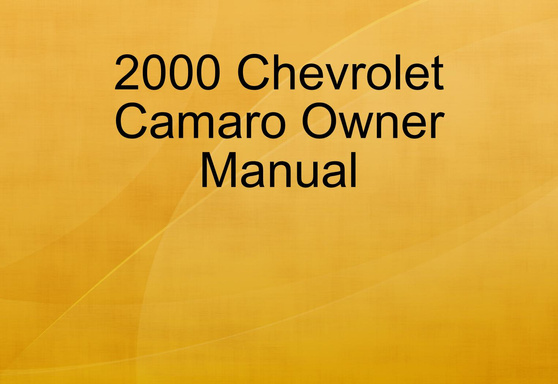 2000 Chevrolet Camaro Owner Manual