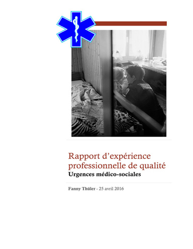 Rapport d'expérience professionnelle de qualité - Urgences médico-sociales