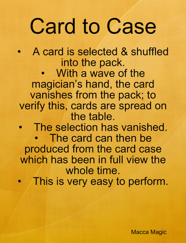 Card to Case
