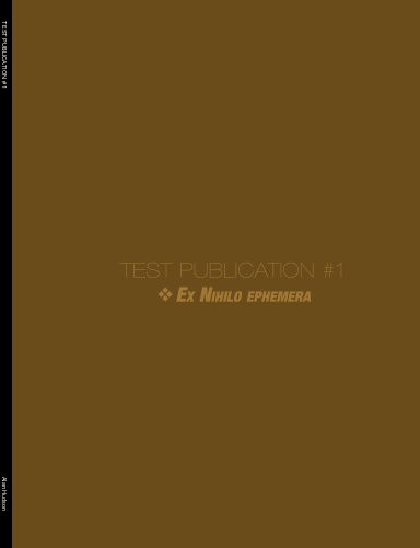 TEST PUBLICATION # 1