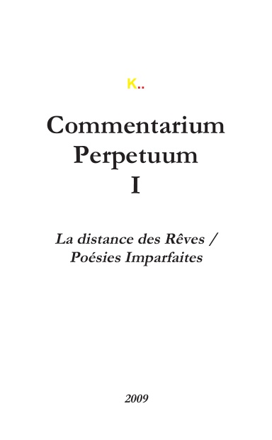 Commentarium perpetuum I