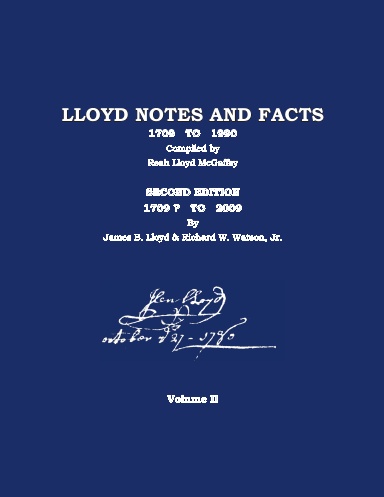 Lloyd Notes and Facts Volume II
