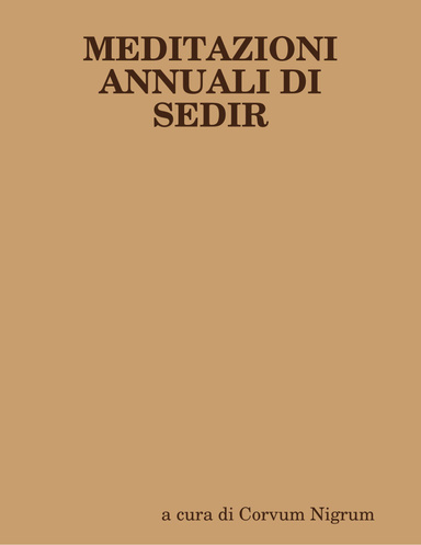 MEDITAZIONI ANNUALI DI SEDIR