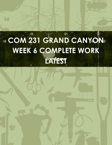 COM 231 GRAND CANYON WEEK 6 COMPLETE WORK LATEST