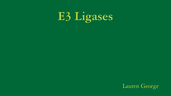E3 Ligases
