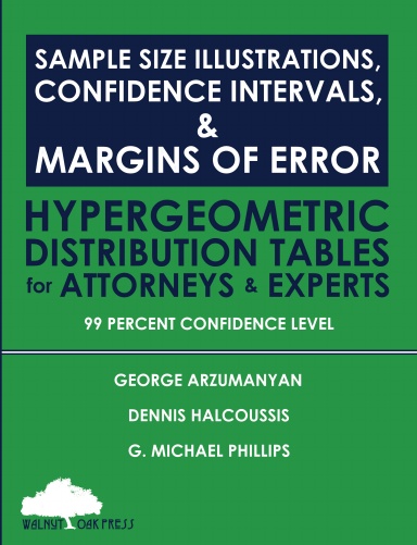 Sample Size Illustrations, Confidence Intervals, & Margins of Error: Hypergeometric Distribution Tables for Attorneys & Experts: 99 Percent Confidence Level