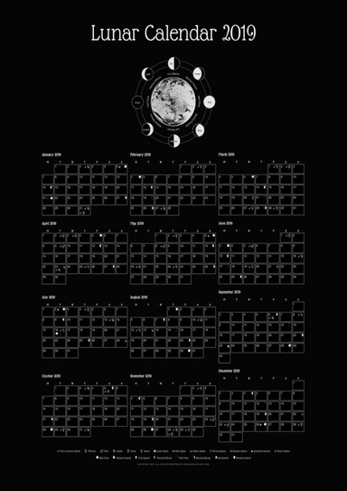 Lunar Calendar 2025 - Black