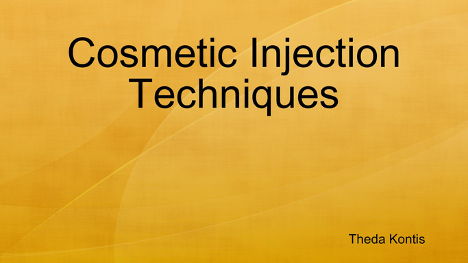 Cosmetic Injection Techniques