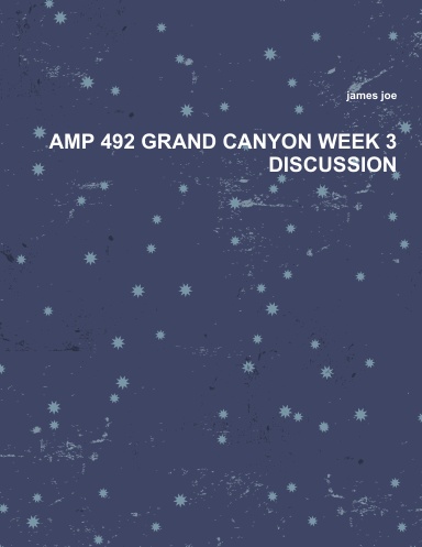 AMP 492 GRAND CANYON WEEK 3 DISCUSSION