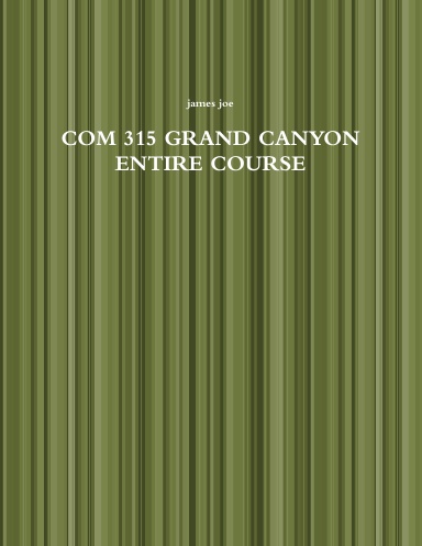 COM 315 GRAND CANYON ENTIRE COURSE