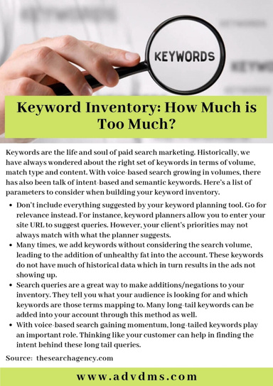 Keyword Inventory: How Much is Too Much?