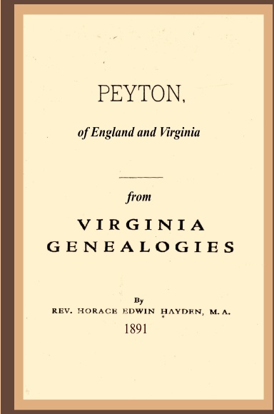 PEYTON, of England and Virginia
