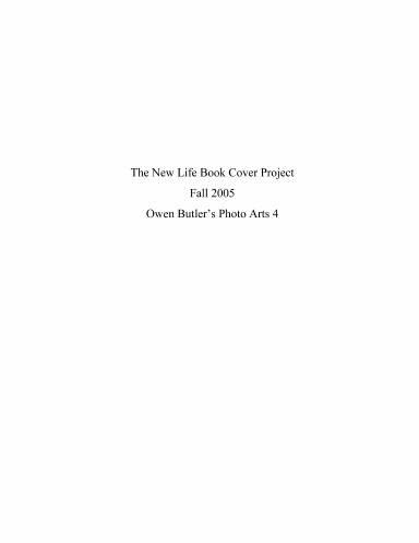 Photo Arts 4 Book Cover Project