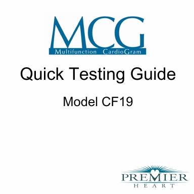MCG Quick Guide Model CF19
