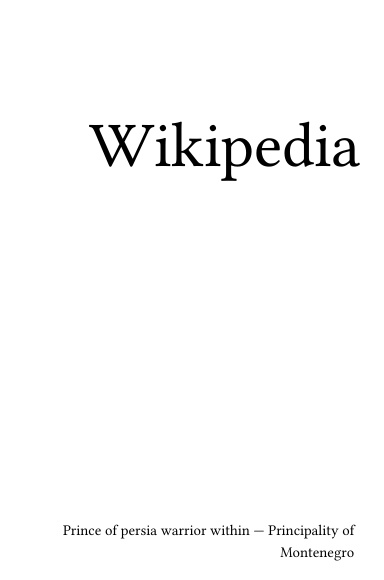 Volume 5610, Prince of persia warrior within --- Principality of Montenegro