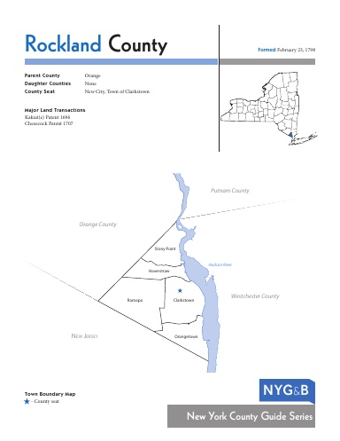 Rockland County, New York Guide for Genealogists and Family Historians