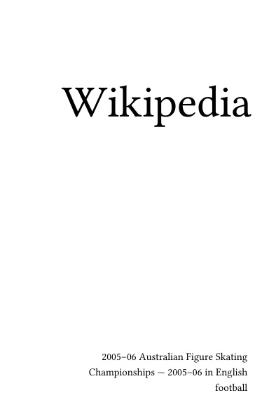 Volume 0256, 2005–06 Australian Figure Skating Championships --- 2005–06 in English football