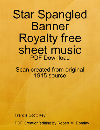 Star Spangled Banner royalty free sheet music