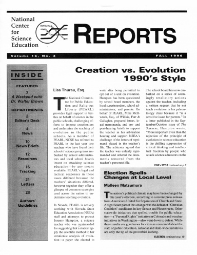 NCSE Reports 16.3