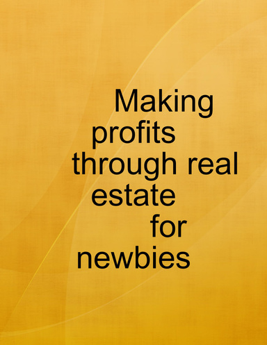 Making profits through real estate for newbies